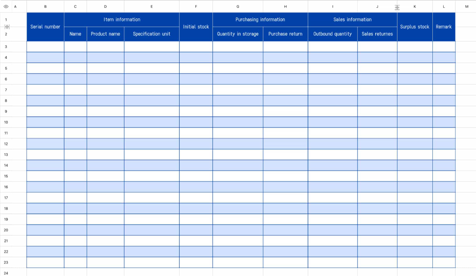 Inventory statement 1